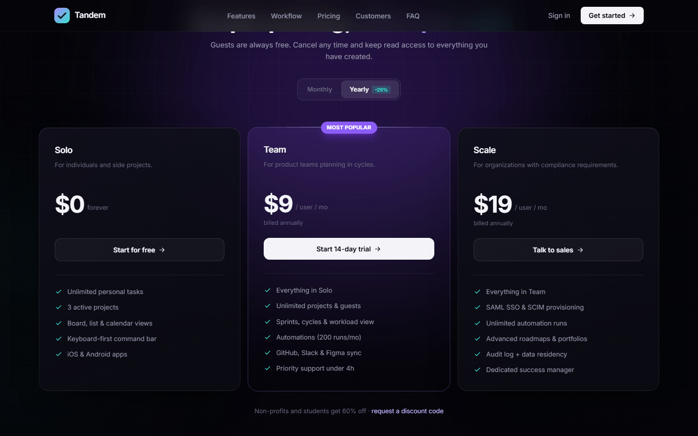 تندم — لندینگ‌پیج SaaS 3